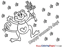 Bouquet printable Coloring Pages Women's Day