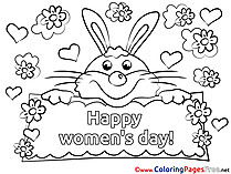 Bunny printable Coloring Pages Women's Day