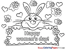 Bunny printable Coloring Pages Women's Day