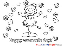 Dance Women's Day free Coloring Pages