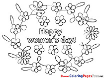 Flowers Colouring Page Women's Day free