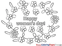 Flowers Colouring Page Women's Day free