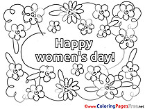 Flowers Colouring Sheet download Women's Day