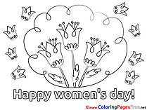 Flowers Women's Day Coloring Pages download