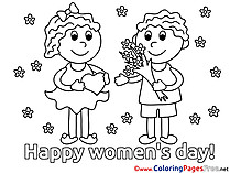 Kids Coloring Sheets Women's Day free