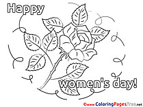 Rose Coloring Pages Women's Day for free