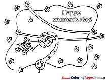 Snake Bouquet free Women's Day Coloring Sheets