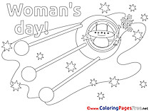 Space Rocket Colouring Sheet download Women's Day