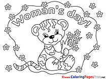 Tiger download Women's Day Coloring Pages