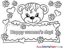 Tiger Women's Day Coloring Pages download