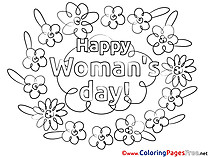 Women's Day Flowers Coloring Pages free