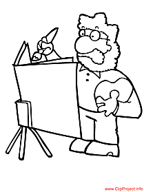 Artist coloring sheet - work coloring pages