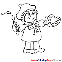 Artist free Colouring Page download