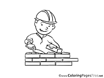 Builder Kids free Coloring Page