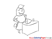 Butcher Colouring Page printable free