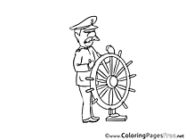 Captain download Colouring Sheet free