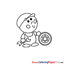 Car Mechanic printable Coloring Pages for free