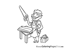 Carpenter Children download Colouring Page