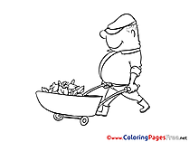 Carriage Gardener free Colouring Page download
