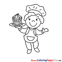Chef for Kids printable Colouring Page