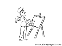 Colouring Page printable free Painter