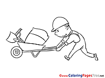 Construction Worker Colouring Sheet download free