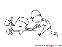 Construction Worker Colouring Sheet download free