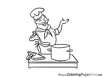 Cook printable Coloring Pages for free