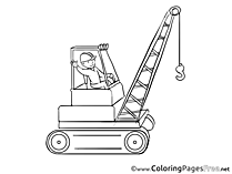 Crane Operator Kids free Coloring Page