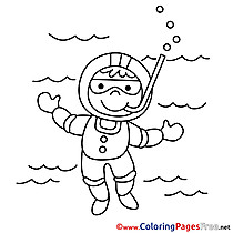 Diver printable Coloring Pages for free