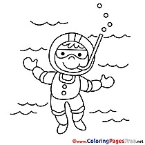 Diver printable Coloring Pages for free