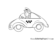Driver for Children free Coloring Pages