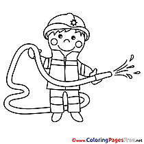 Firefighter Colouring Page printable free
