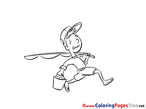 Fisher Colouring Page Invitation free