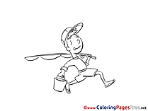Fisher Colouring Page Invitation free