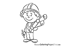 For Children free Coloring Pages Engineer