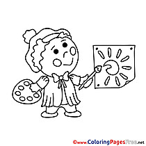 For free Artist Coloring Pages download