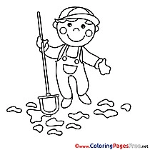 Gardener Children download Colouring Page