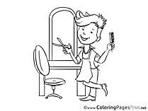 Hairdresser free Colouring Page download