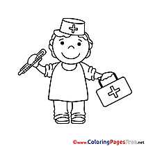 Health Worker download printable Coloring Pages