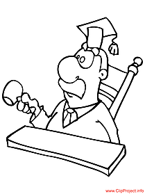 Judge cartoon - work coloring pages