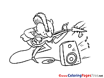 Musician Coloring Sheets Invitation free