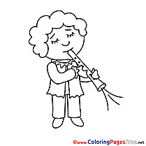 Musician Kids free Coloring Page