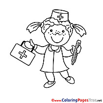 Nurse download Colouring Sheet free