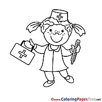 Nurse download Colouring Sheet free