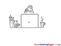 Office Worker Children Coloring Pages free