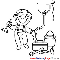 Plumber Colouring Sheet download free