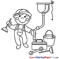 Plumber Colouring Sheet download free