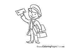 Postman Coloring Sheets download free