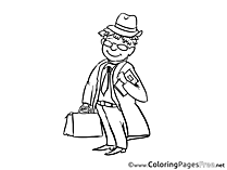 Salesman Colouring Sheet download free